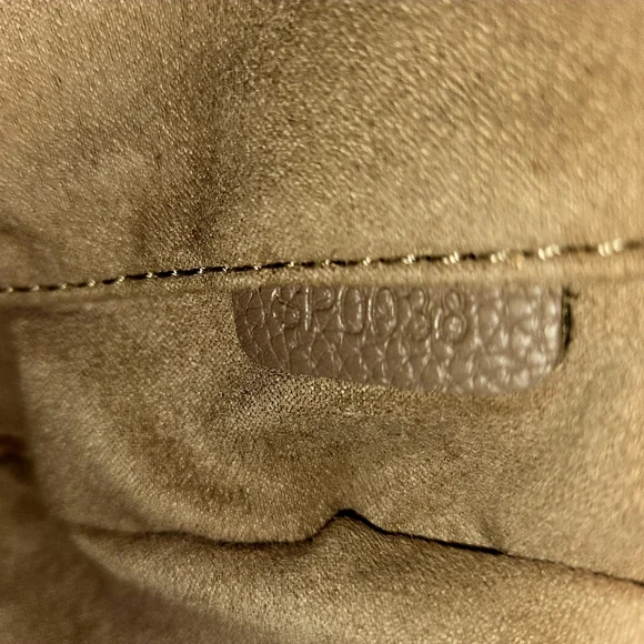 Cross-Body Taupe Satchel with Gold Accents - Picture 5 of 13